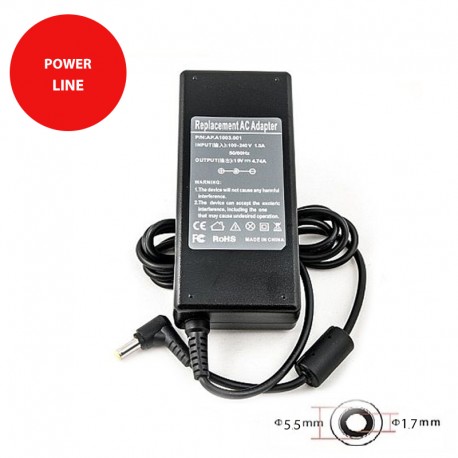 Laptop Power Adapter ACER 90W: 19V, 4.74A