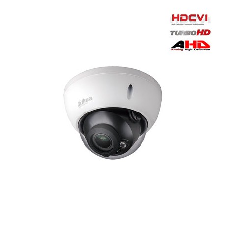 HD-CVI, TVI, AHD, CVBS kamera kupolinė 2MP su IR iki 30m. 1/2.7" 2.7-12mm objektyvas, IP67, IK10