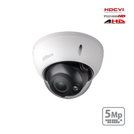 HD-CVI kupolinė kamera 5MP su IR iki 30m. 2.7~12mm 98°~34°, IP67, IK10, Lite serija