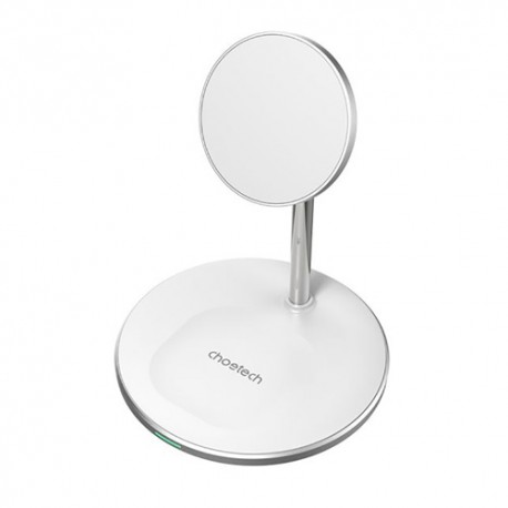 Magnetic Wireless Charger with Stand CHOETECH, 2in1, 15W, white