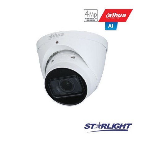 IP kamera kupol. 4MP STARLIGHT AI, IR pašv. iki 40m, 1/3” 2.7~13.5mm. automatinis obj, SMD, IVS