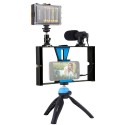 Blogging Smartphone Video Rig (LED Light, Tripod Mount, Phone Holder, Mic)