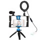 Blogging Smartphone Video Rig (LED Ring Light, Tripod Mount, Phone Holder, Mic)