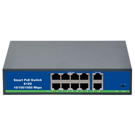 PoE switch 8ch 100Mbps +2G uplink