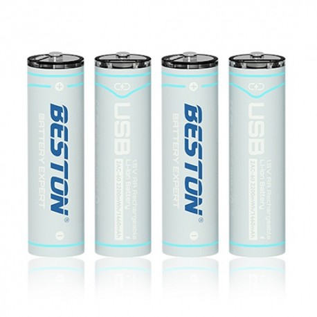 Rechargeable AA batteries with USB C, 1460mAh, Li-Ion, 4 pcs