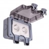 Weatherproof Switched Socket, 2Ch, IP66, EU