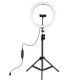 LED Ring Lamp 30 cm With Desktop Tripod Mount Up To 1.1m, Phone Clamp, USB