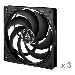 ARCTIC P12 Slim PWM PST Fans, 4-pin, 120mm, black, 3pcs