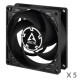 ARCTIC P8 Silent Pressure-Optimised Extra Quiet Fans, 3-pin, 80mm, black, 5pcs