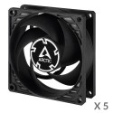 ARCTIC P8 Silent Pressure-Optimised Extra Quiet Fans, 3-pin, 80mm, black, 5pcs